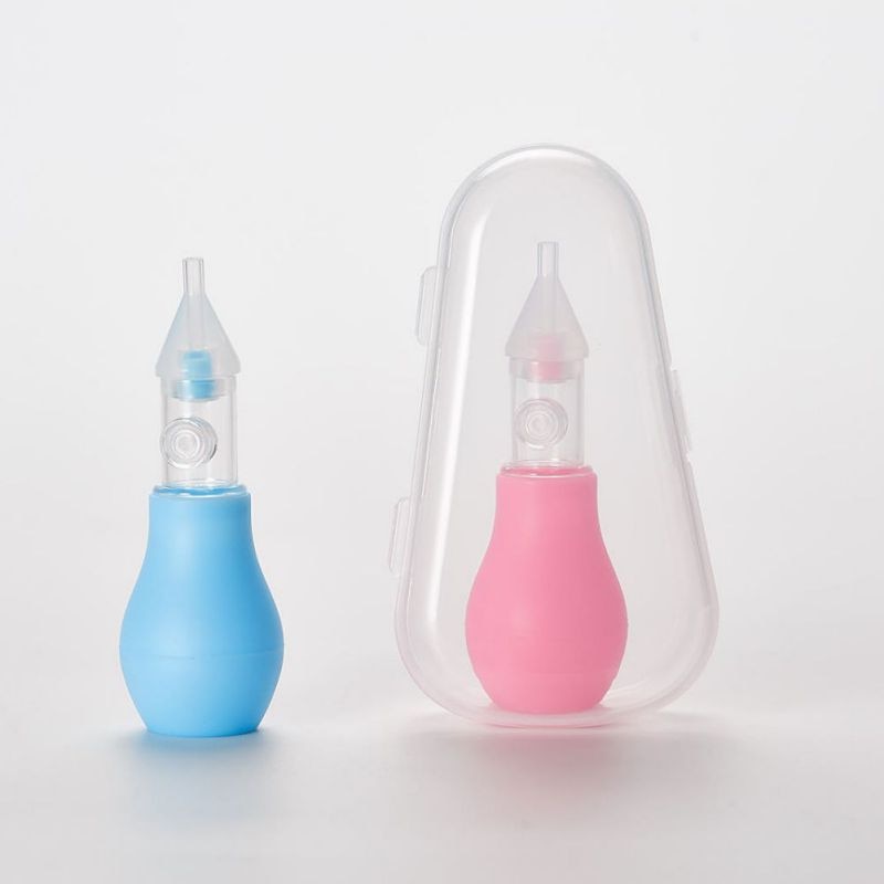 Nasal aspirator baby suge næse klip silikone pumpe anti-backflow suge enhed sikker giftfri 2 stk opbevaringsboks