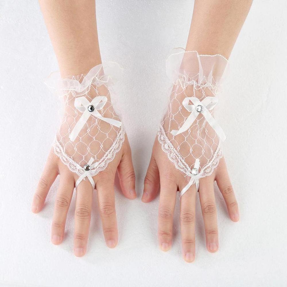 Abend handschuhe spitze pailletten strass braut Finger hochzeit frauen frühling für braut