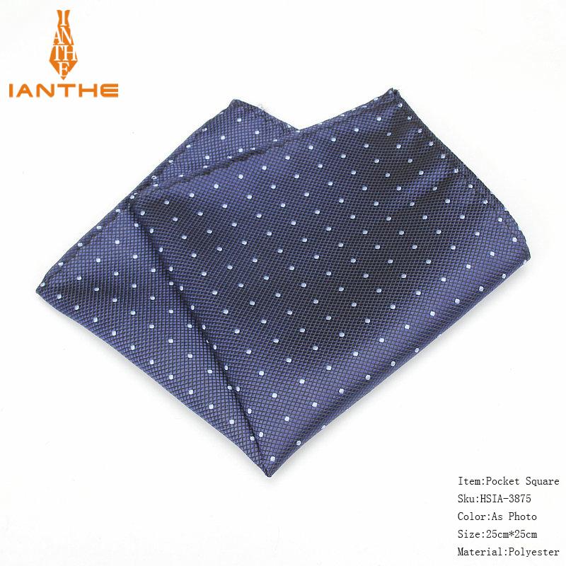 Mannen Klassieke Pocket Vierkante Dot Patroon Zakdoek Mode Zakdoek Voor Mannen Pakken Zakdoeken Vintage Handdoek Accessoires Marine: IA3875