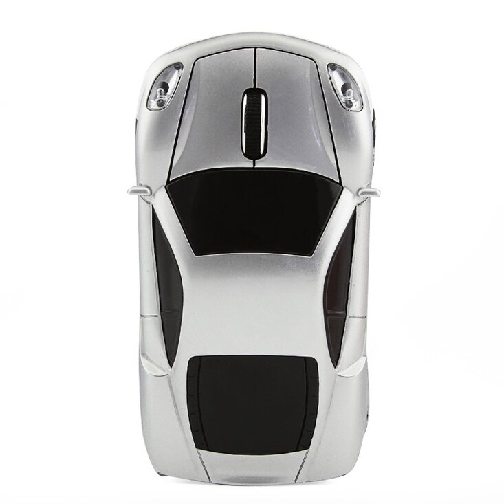 CHYI Wireless Car Mouse 2.4Ghz Ergonomic Optical Computer Mause Mini Portable 3d Cartoon Auto Gaming Maus Usb Mice For Laptop: Silver
