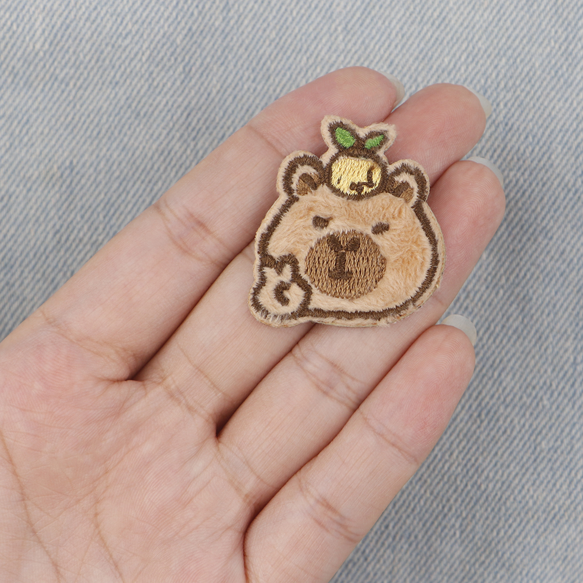 Parche bordado de capibara bonito, parches para planchar con animales de dibujos animados para ropa, parches adhesivos para ropa, insignias para coser DIY