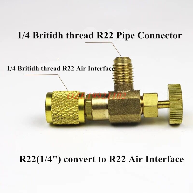 1pc r22-r22 r410-r410 r22-r410 r410-r22 kjøleladeadapter flytende tilsetningsventil til kjølevæske: R22-r22
