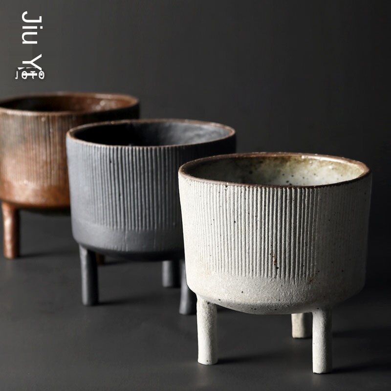 American industrial antique bronze metal flower pot planter