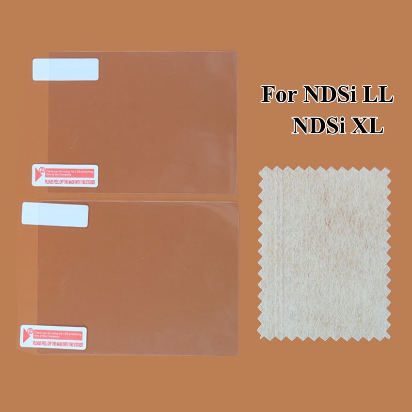 JCD Film de protection transparent inférieur supérieur pour Nintend NDS DSi NDSi XL LL NDSL DS Lite peau de protection d'écran LCD avec emballage: Marron