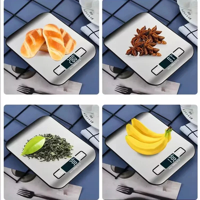 Rustfritt stål panel elektronisk vekt digital kjøkkenvekt led-skjerm 5kg/1g hjem smykker mat snacks veiing bakeverktøy