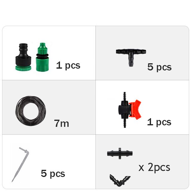 DIY Miniature Automatic Drip Irrigation Kit Garden Irrigation System Indoor Plant Automatic Watering System: 7M