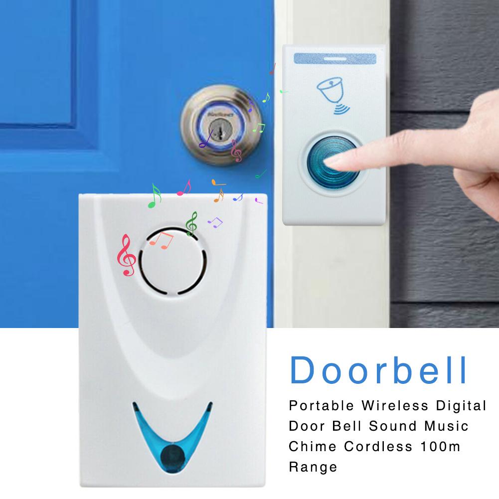 Wireless Doorbell Portable 100M 32 Melody Music Wireless Digital Door Bell Sound Music Chime For Homes Offices Hotels
