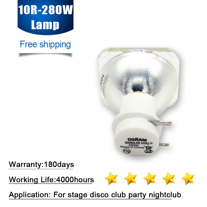 Casting Light P-VIP Hri Sirius 280 10R HID Discharge Beam Lamp Stage Moving Light Bulb 280 w e20.8 Projector Reflector Lamp