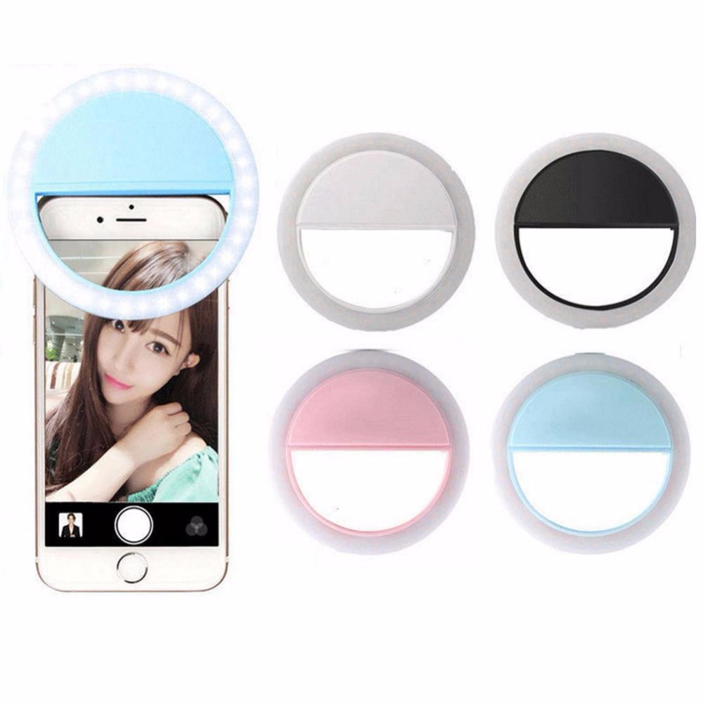 Flash LED portátil Luz de relleno Selfie lámpara luminosa teléfono anillo Cámara fotografía para iPhone 6 6S 7 8 Plus X Xiaomi Huawei