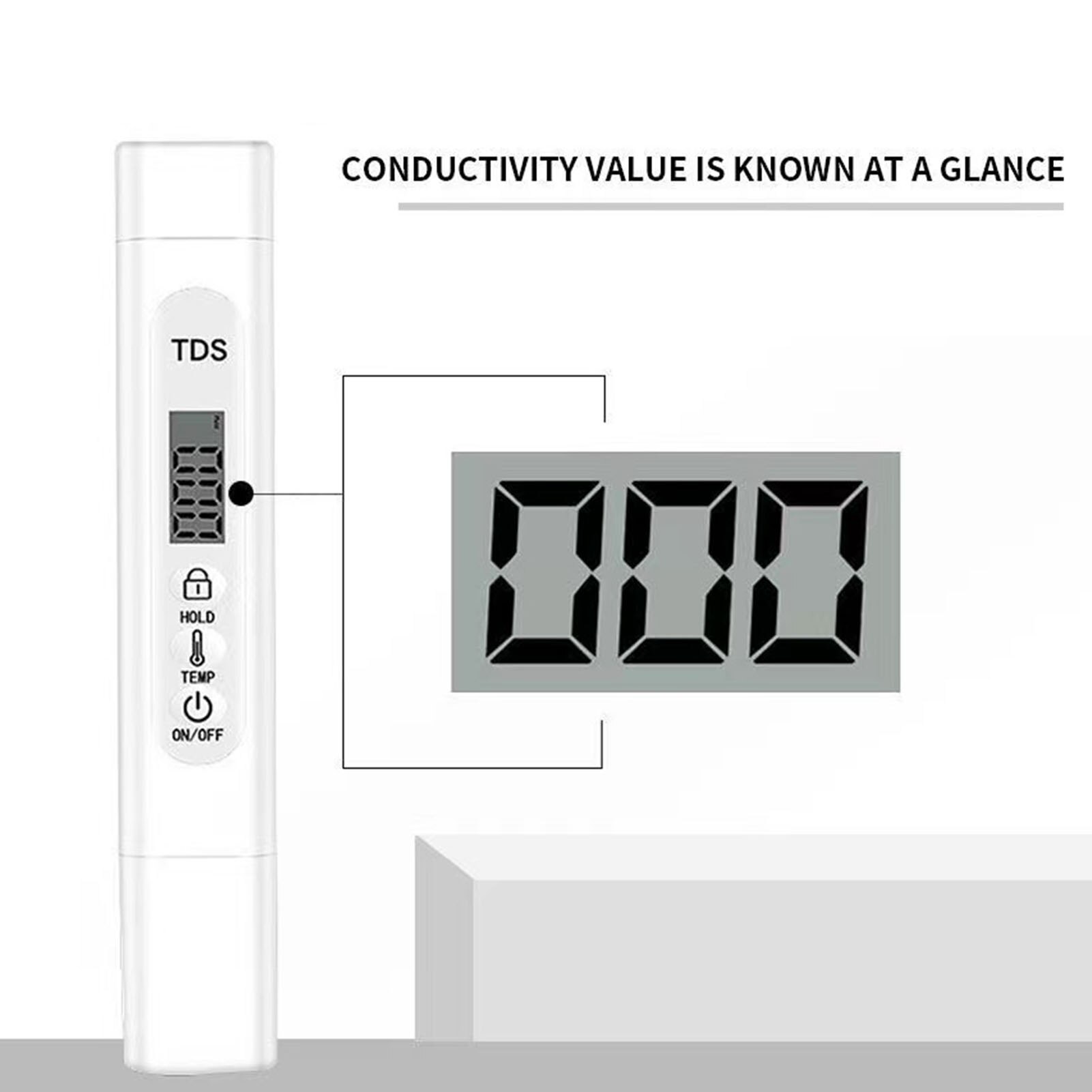 TDS Water Tester Digital Pen 3 In 1 Water Tester 0-9990 Ppm Meter Accurate For Drinking Water Aquariums Hydroponics Fish
