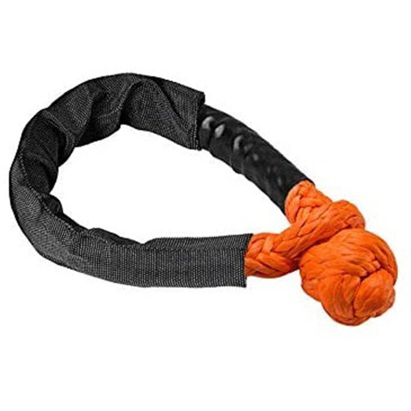 Cuerda de remolque todoterreno sintética, grillete suave de 1/2 pulgadas x 22 pulgadas, 38000 libras, para coche ATV, UTV, SUV, correa de remolque de recuperación, herramienta rota: Orange