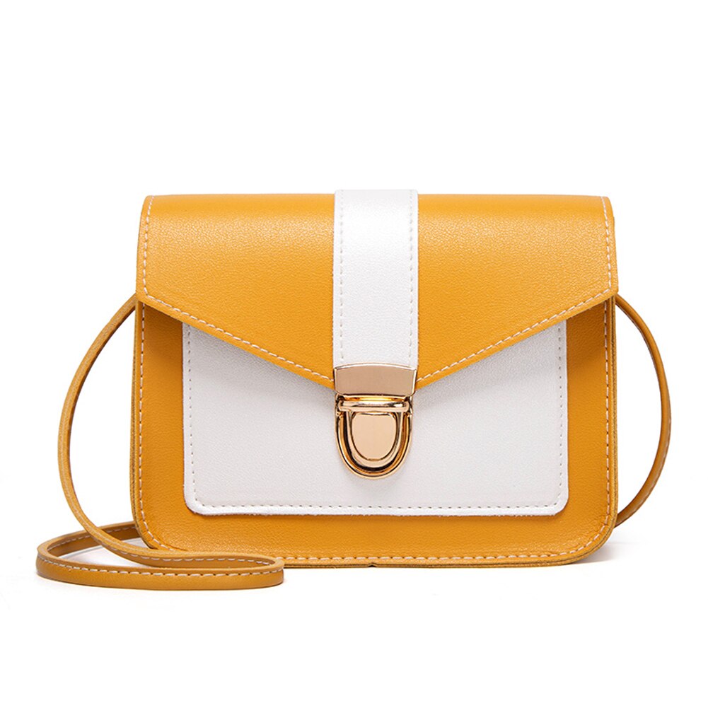 Dames handtas crossbody messenger bag pu leer dames schoudertassen afneembare handtassen: Geel