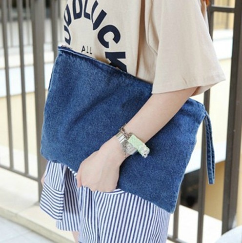 Vintage Jeans Denim Women Bags HandBags Girls purse Day Clutches Bag Totes carteira bolsa feminina 3824