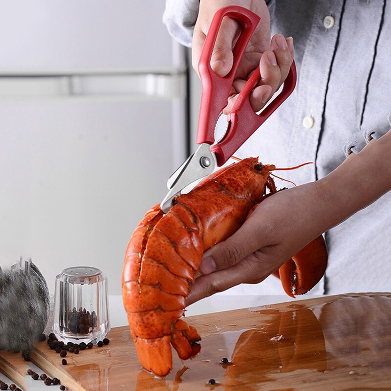 Pince à Homard Crevette Coquille de Crabe Jambe Fruits De Mer Coquillages Ciseaux Cisaillement Snip Outil de Cuisine Crevettes Éplucheur