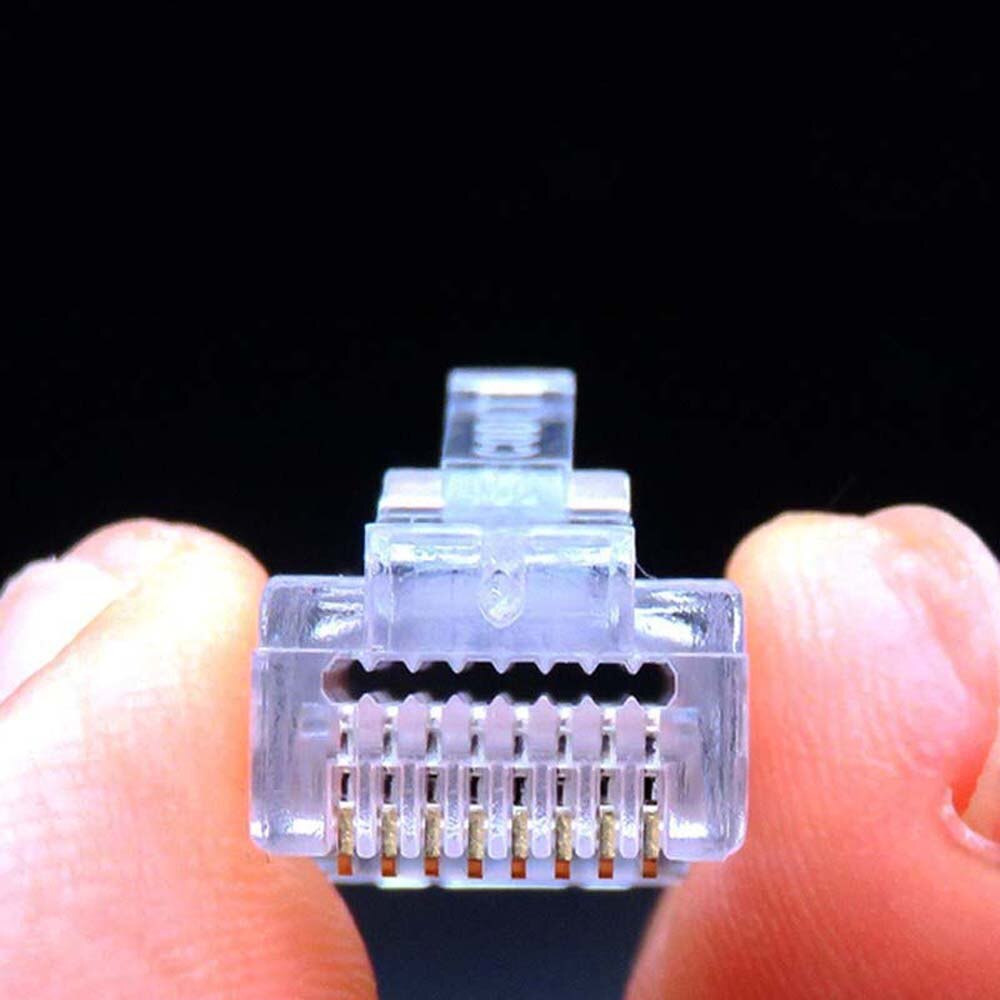 100Pcs RJ45 Connector Cat6 Cat6A Jack Utp Vergulde Passeren Ethernet Kabels Netwerk RJ-45 Plug Cat5 Cat5e Stp afgeschermde