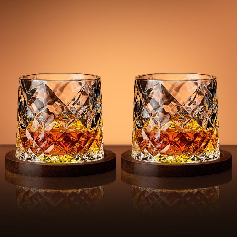 2 Stück 280ml Whiskey-Gläser mit Sockel, Krista... – Grandado