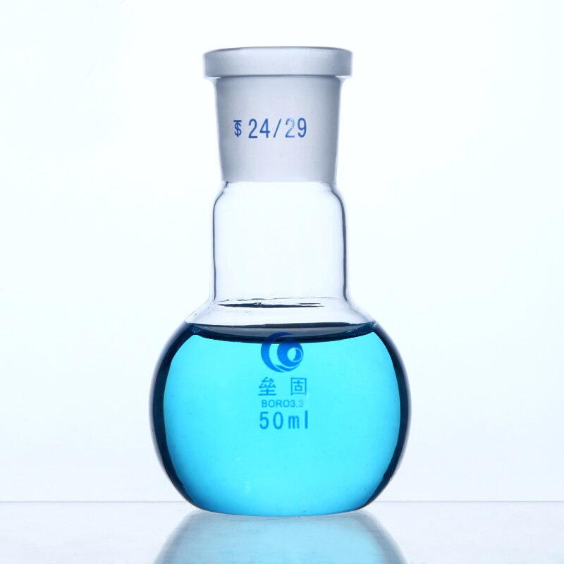 Enkele Poort Glazen Kolf Platte Bodem Dikker Borosilicaatglas Hoge Temperatuur Weerstand Standaard Kolf Laboratorium