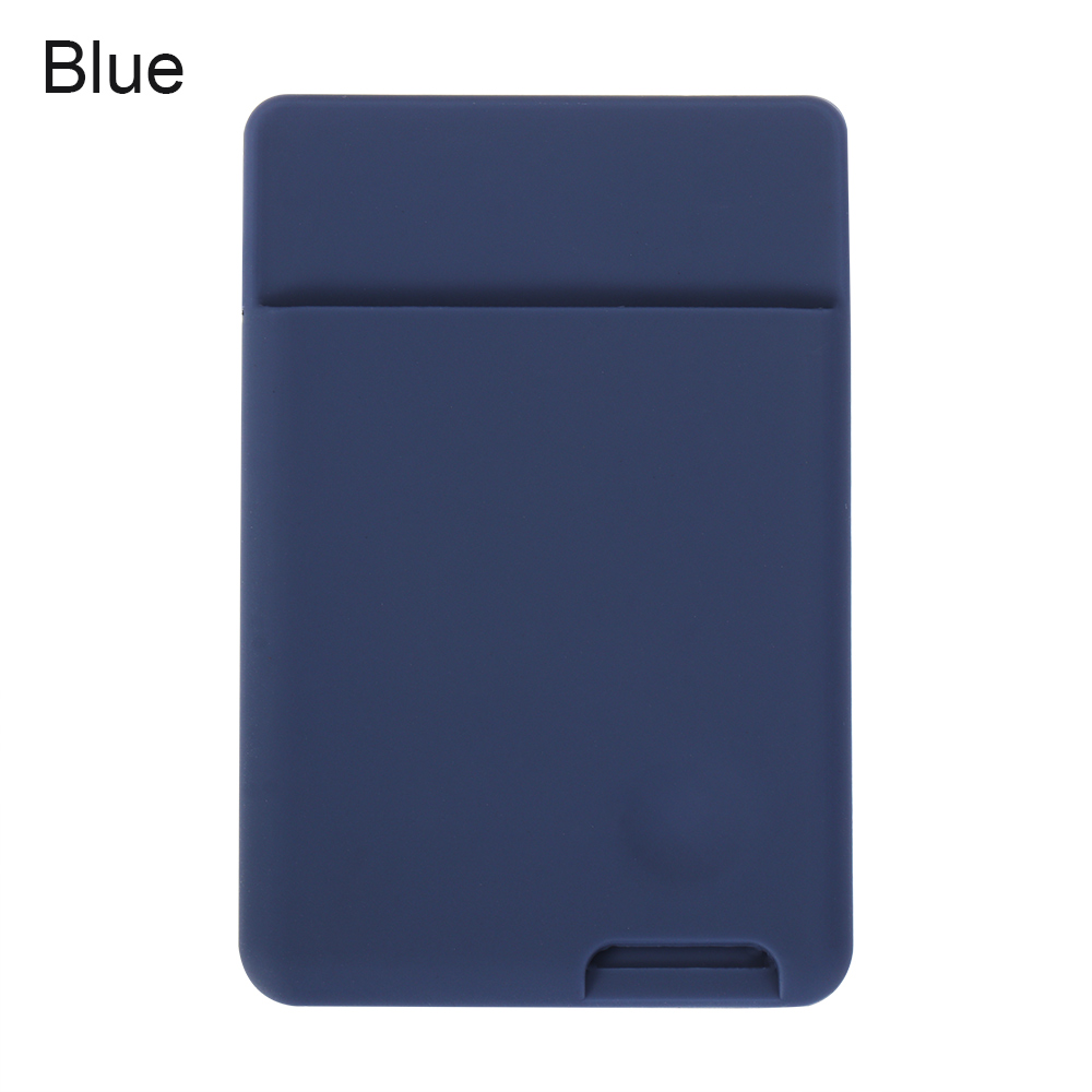 Universal Wallet Case Stok Op Telefoon Id Credit Kaarthouder Siliconen Zelfklevende Cellphone Back Pocket Sticker Kaart Mouwen tas: blue
