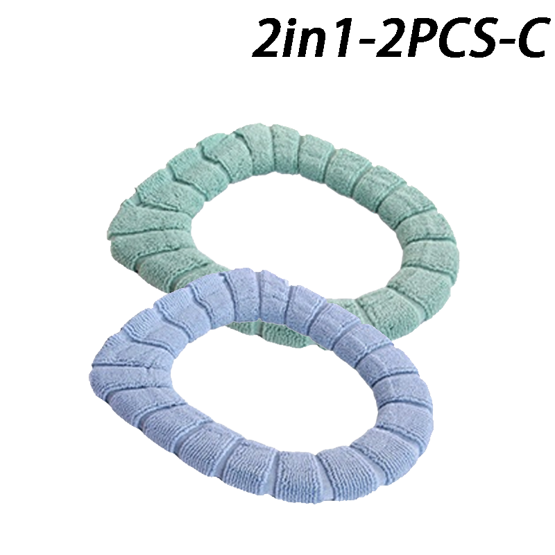 Mjukt och varmt toalettsitsskydd tvättbart badrum toalettdyna kudde med handtag tjockare mjuk matta stickning varmare closestool matta: Brun