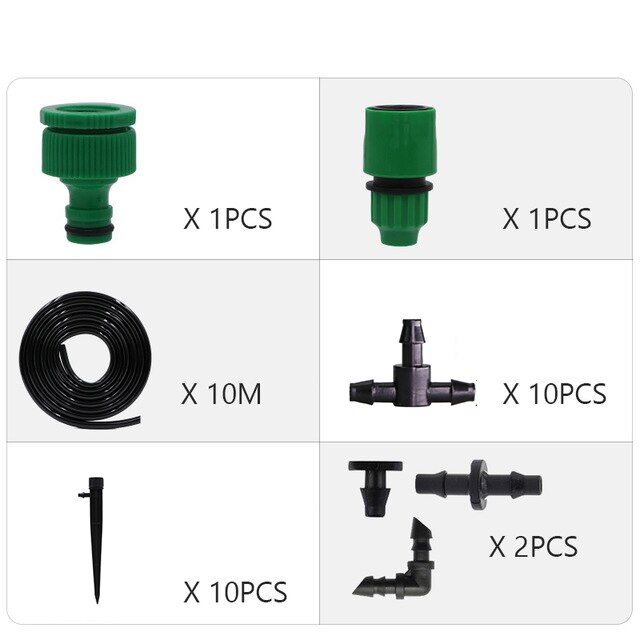 Automatic Drip Irrigation System Garden Irrigation Systems Watering Kits with Adjustable Dripper: 10M