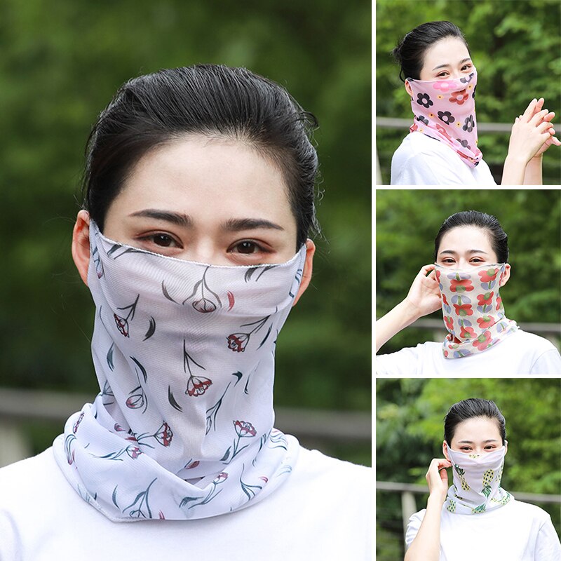 Summer Sunscreen Ear-Hanging Face Bandana Sun Protection Face Cover for Women Men Outdoors Activity LDF668 One Size