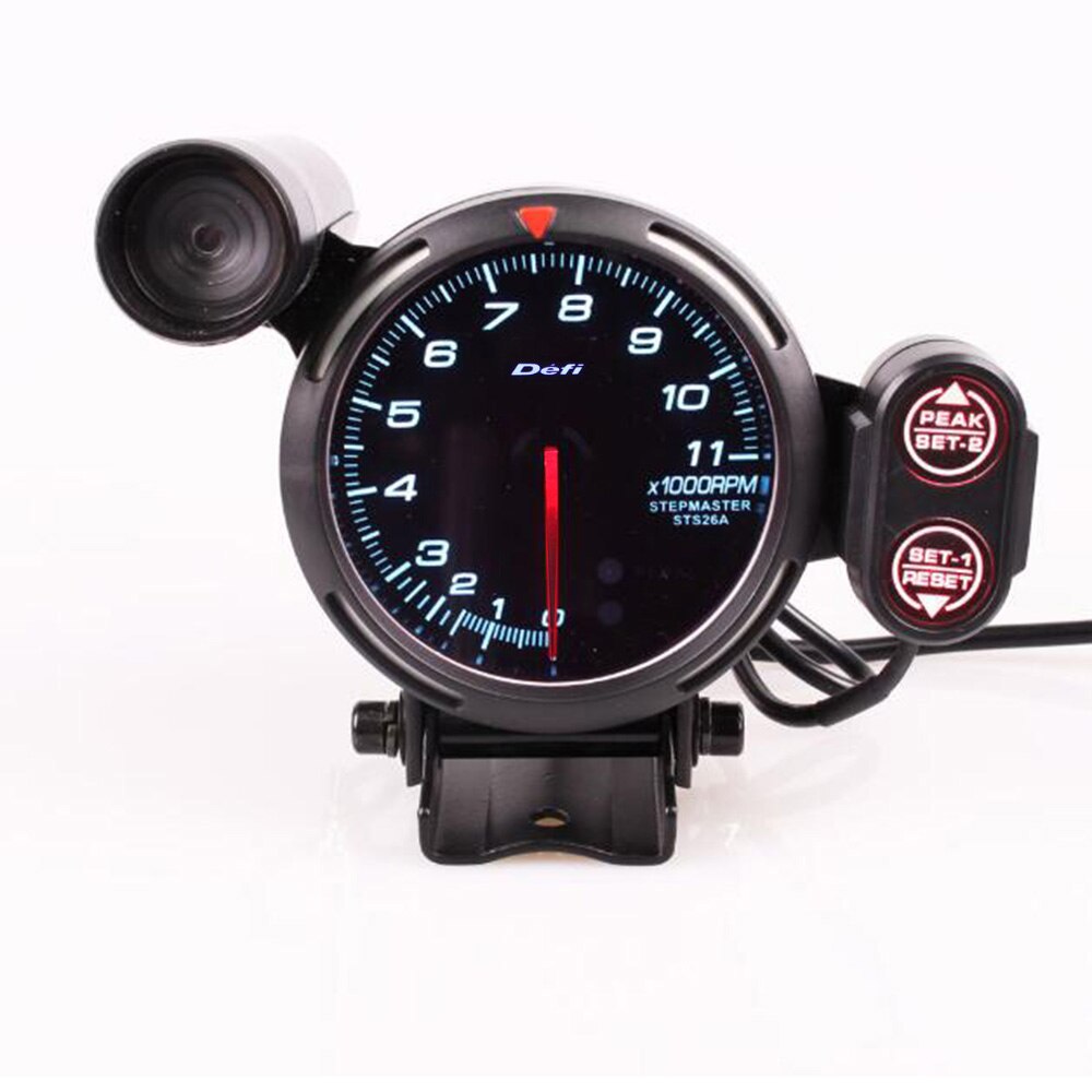3.75 inch Tachometer 0~11000 RPM Car Stepper Motor fit Gasoline Engine Tacho Meter RPM Gauge With LED Backlight: White Light