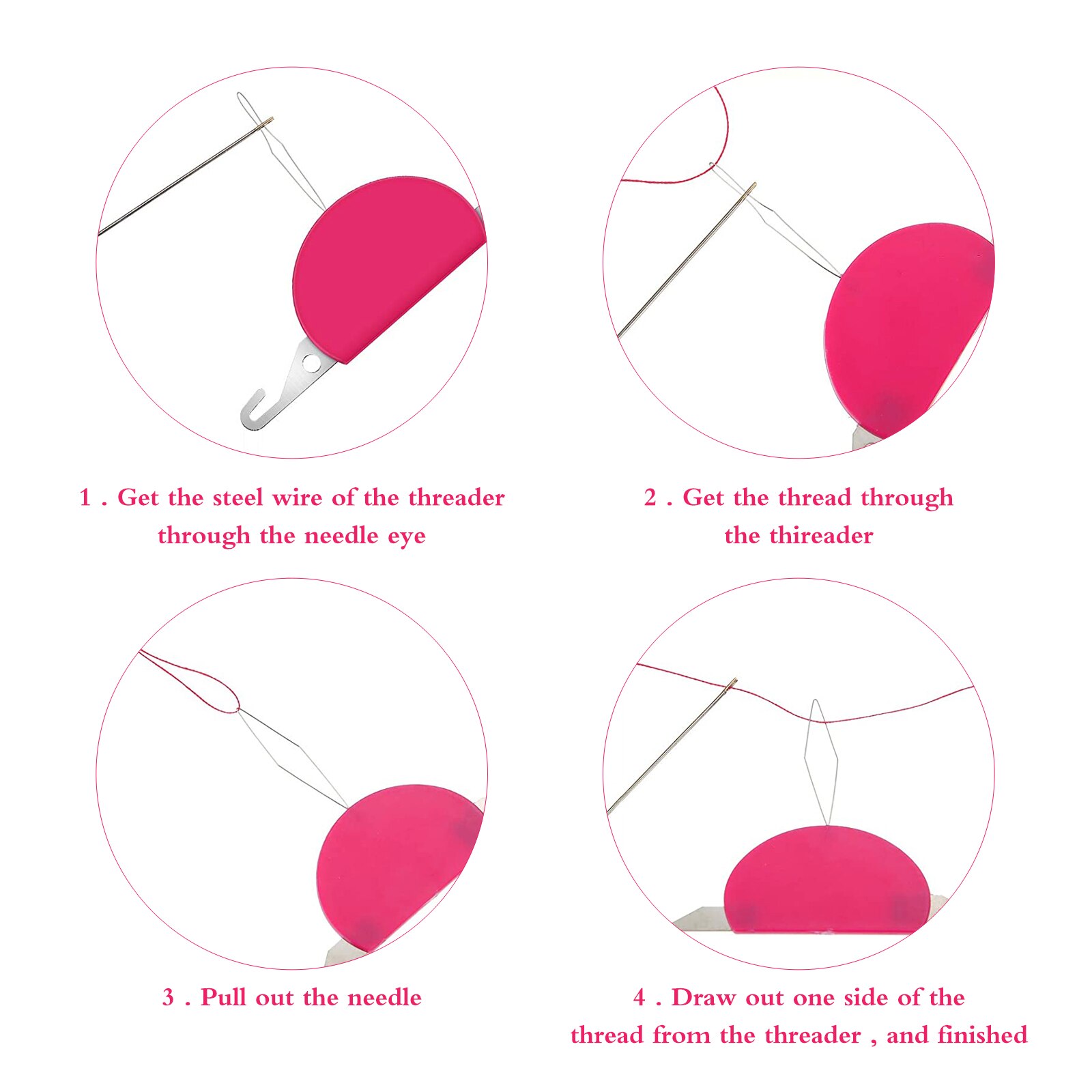 2Pcs Cross Stitch Embroidery Wire Loop Needle Threader Hand Machine Sewing Tool