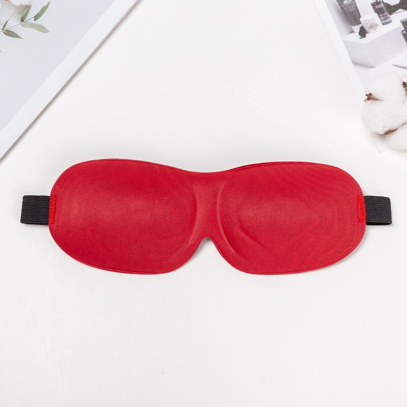 Mascarilla 3D para dormir para hombre y mujer, máscara de algodón estéreo para los ojos, para descanso de ojos, cuidado de la salud: Red