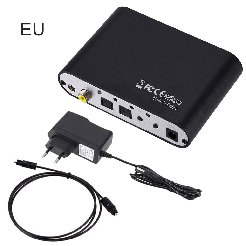 5.1 ch audio decoder, spdif coaxial audio decoder for rca dts ac3, optical digital amplifier, analog, hd audio amplifier: EU Plug