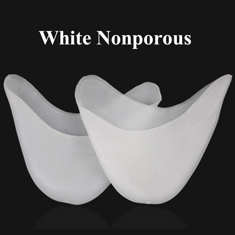 Gel de silicona elástico de para danza del Ballet, Protector para el antepié con agujeros transpirables, plantilla para aliviar el dolor en los dedos del pie: White Nonporous