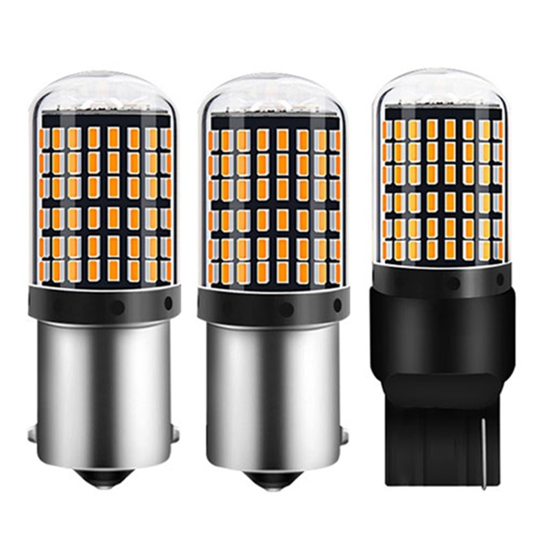 1PC T20 7440 W21W Led-lampen 3014 144smd led CanBus Geen Fout 1156 BA15S P21W BAU15S PY21W led lamp voor Richtingaanwijzer Geen Flash