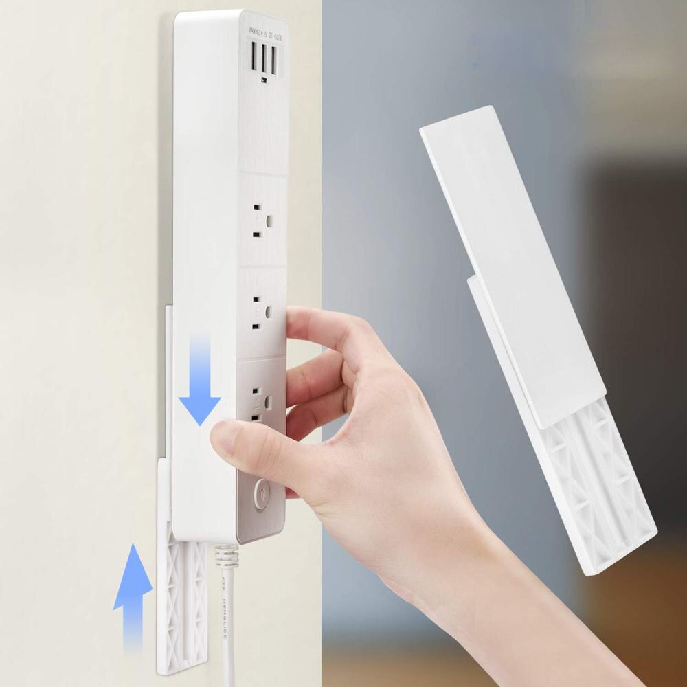 Support autocollant de prise de courant sans couture, sans perforation, fixation murale, supports de barre d&#39;alimentation, rangement pour prises, support d&#39;étagère