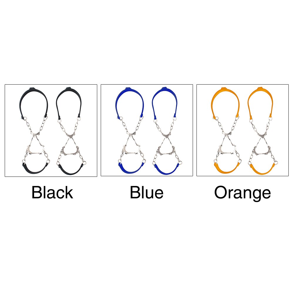 1 pari urheilukenkiä ulkoiluun lumi talvi jään tarttujat vaellukseen liukumattomat 6- hampaiset klossit jäärauta silikoniketju nastat kiipeilyyn