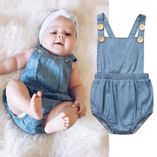 ¡NOVEDAD DE ! Bodys de para bebés para primavera y verano, bodys de algodón para bebés recién nacidos, conjunto de ropa vaquera sin mangas para niños y niñas