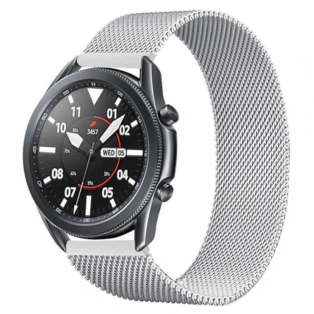 Correa Milanese Loop para Amazfit Bip S, correa de acero inoxidable para Samsung galaxy watch, 46mm gear s3, 20mm, 22mm, 18mm, 24mm, 23mm: Silver / 18 mm