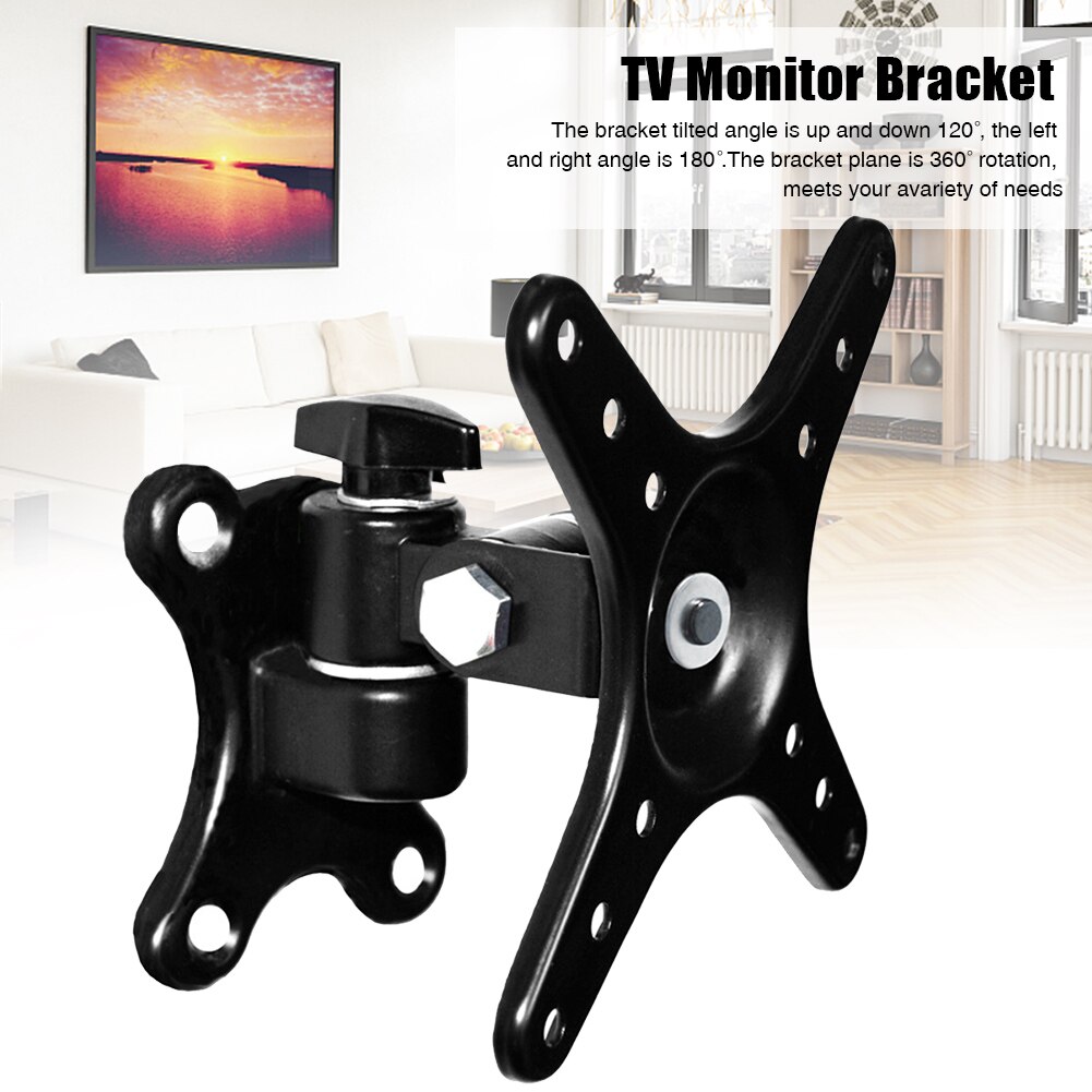 TV Bracket Strong Bearing Flat Screen Living Room Adjustable Angle Home Rack 14 To 27inch Hanging Tilt Swivel Wall Mount Support