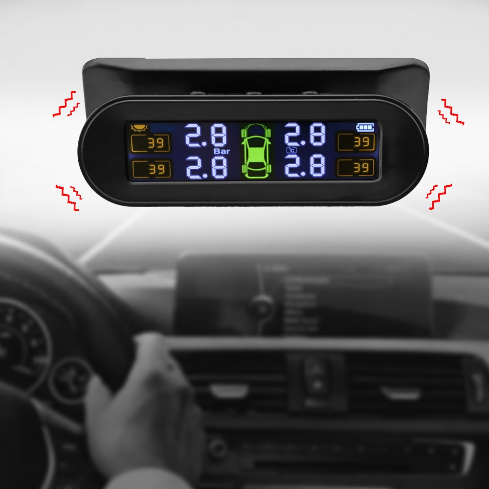 Moniteur d'alarme TPMS pour pression des pneus de voiture, système de sécurité automobile, alerte de température