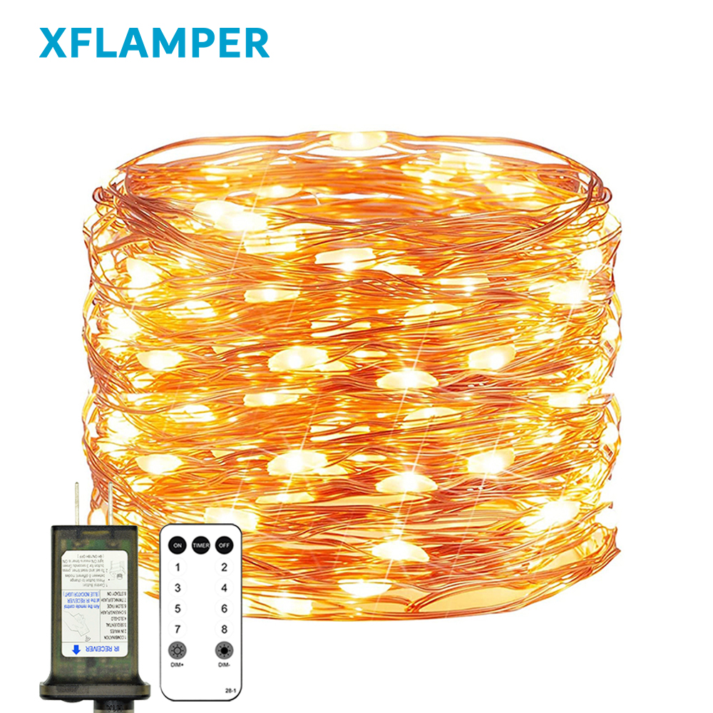 Luces LED de hadas para exteriores, cadena de luz interior flexible, impermeable, para Navidad, hogar, jardín, , decoración de boda, 50M, 100M