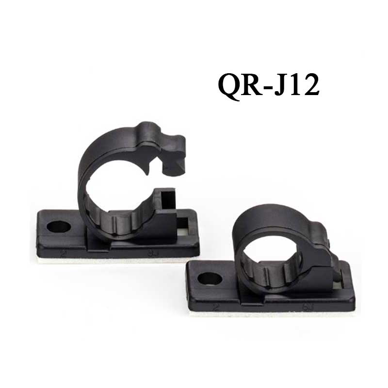 Adhesive Cable Clip Wire Clamp with Mount Screw Cord Holder and Organise Multi Purpose Cable Management for Household and Office: QR-J12