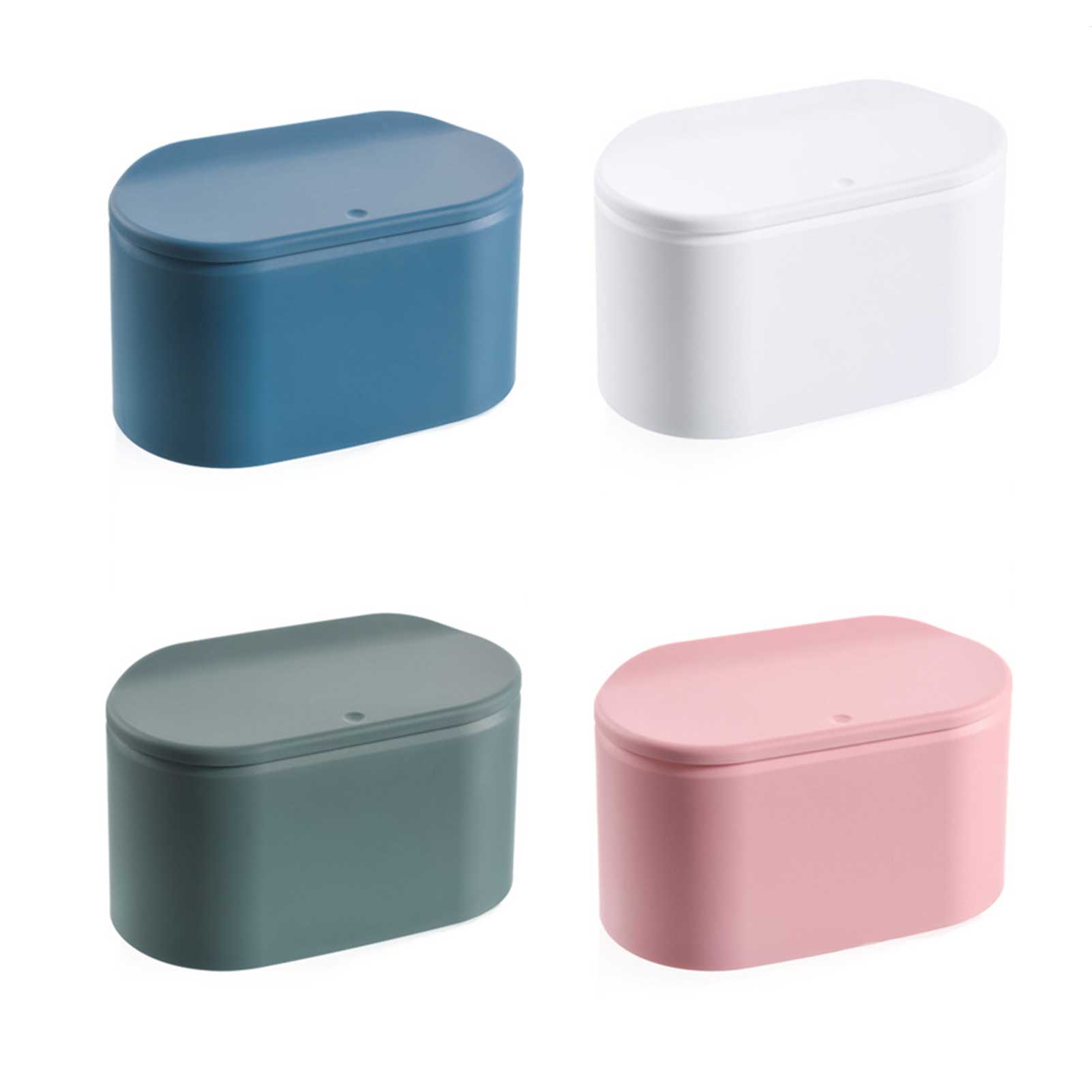 Mini Desktop Trash Can Durable Desktop Push Bucket Container Waste Bin Office Home Use