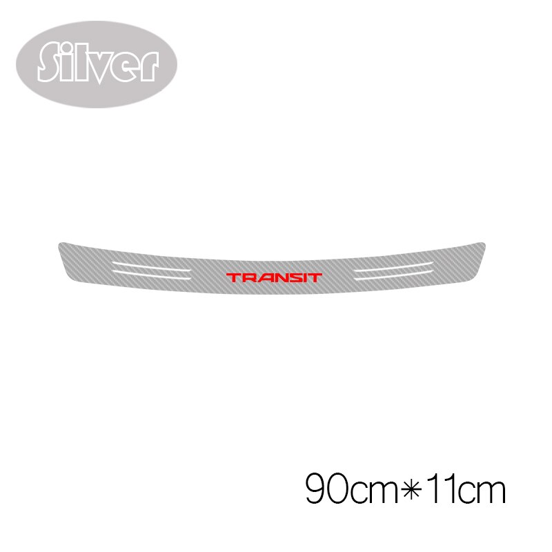 1 pièces voiture coffre Protection pare-chocs arrière décoration décalcomanie pour Ford transit Fiesta fusion ranger mondeo Mustang 3D Auto autocollant: 90CM x 11CM silver