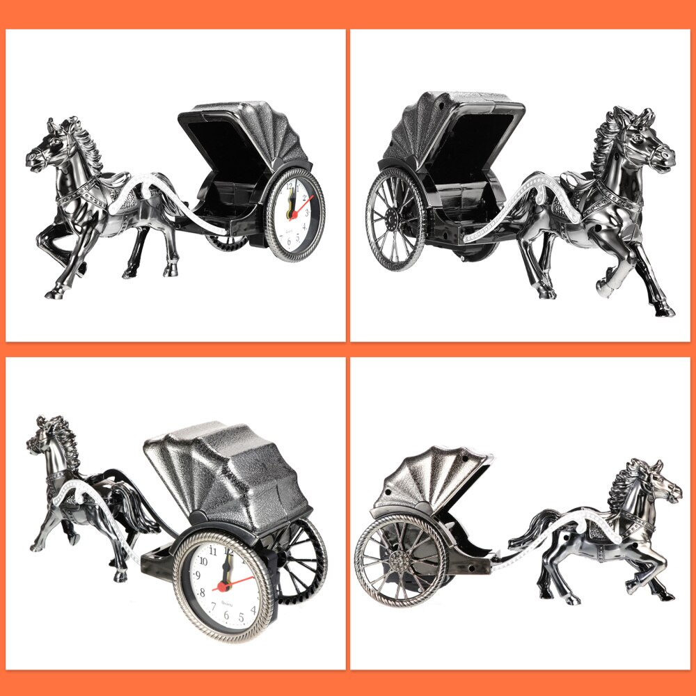 Horse Alarm Clock Luxury Retro Alarm Clock Novelty Unique Table Desk Clock