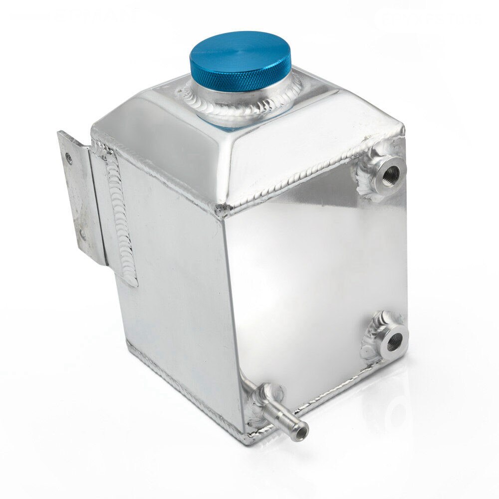 Universal Aluminum Square Car Engine Oil Catch Tank Can Reservoir Breather Kit Fuel Surge Tank 1L