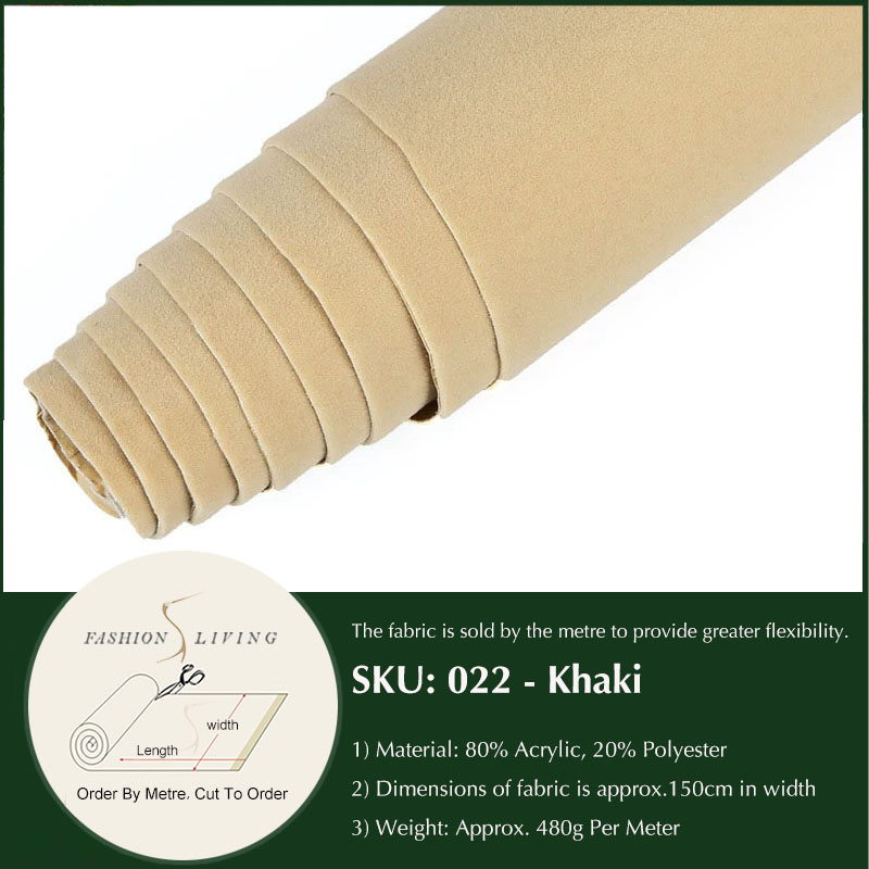 Selvklæbende fløjl smykkeskrin fløjlforing møbler bordoverflade beskyttende håndværk foringsstof stof efter meter , 150cm bredt: Khaki