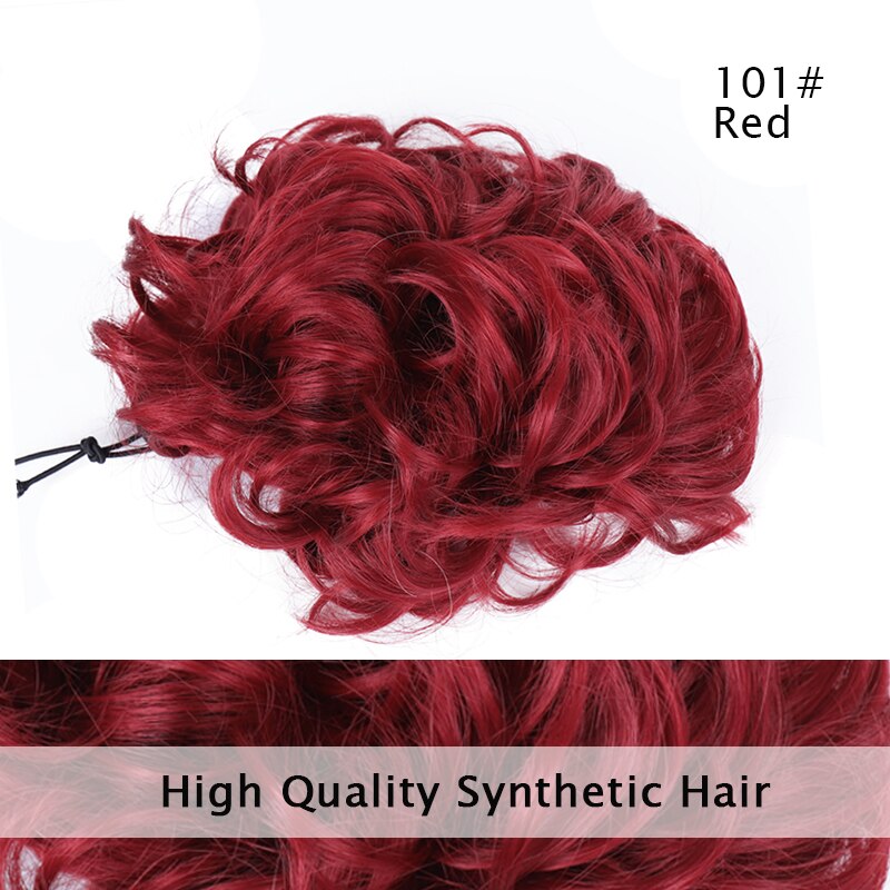LUPU Messy Hair Chignon Black Brown Donut Updo Synthetic Hair Bun For Women Heat Resistant Fiber Hair Accessories: 101