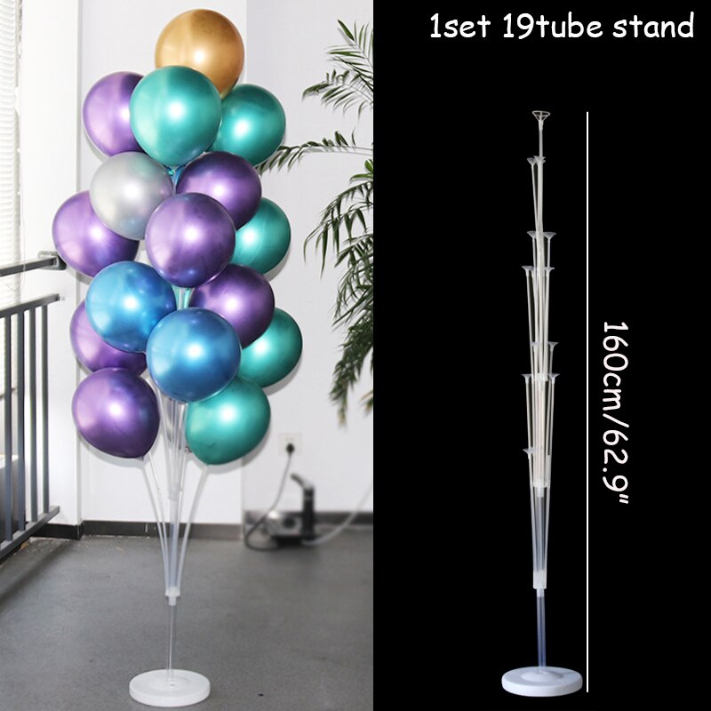 Ballon rond support ballons couronne anneau pour fête d'anniversaire décor fête enfants faveurs bébé douche fournitures décoration de mariage: 1sets 19 tube stand