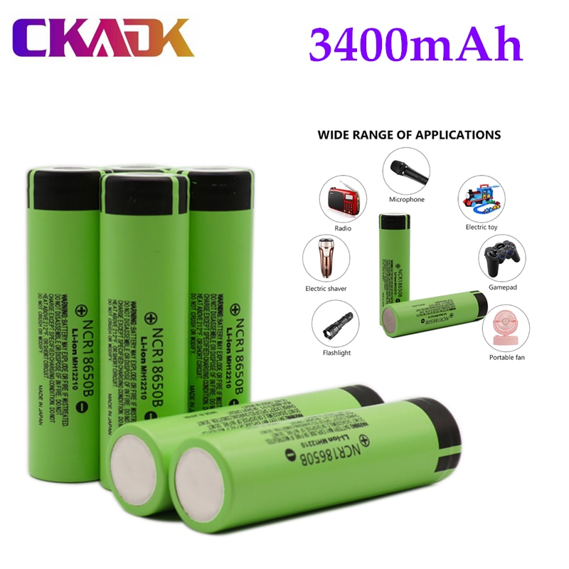 100% Originele 18650 Batterij NCR18650B 3.7V 3400Mah 18650 Oplaadbare Lithium Batterij Voor Zaklamp Batterijen