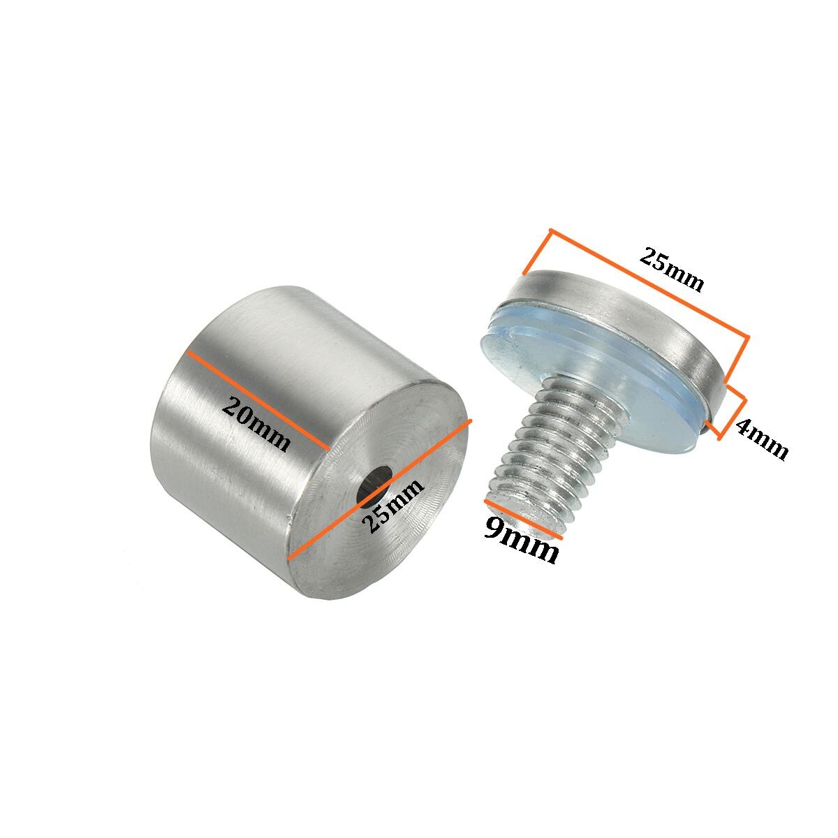 4 Stuks 25Mm Rvs Reclame Bolt Beugel Bout Reclame Pinboard Voor Bevestiging Spijkeren Glas Hout Board Schroeven Gereedschap