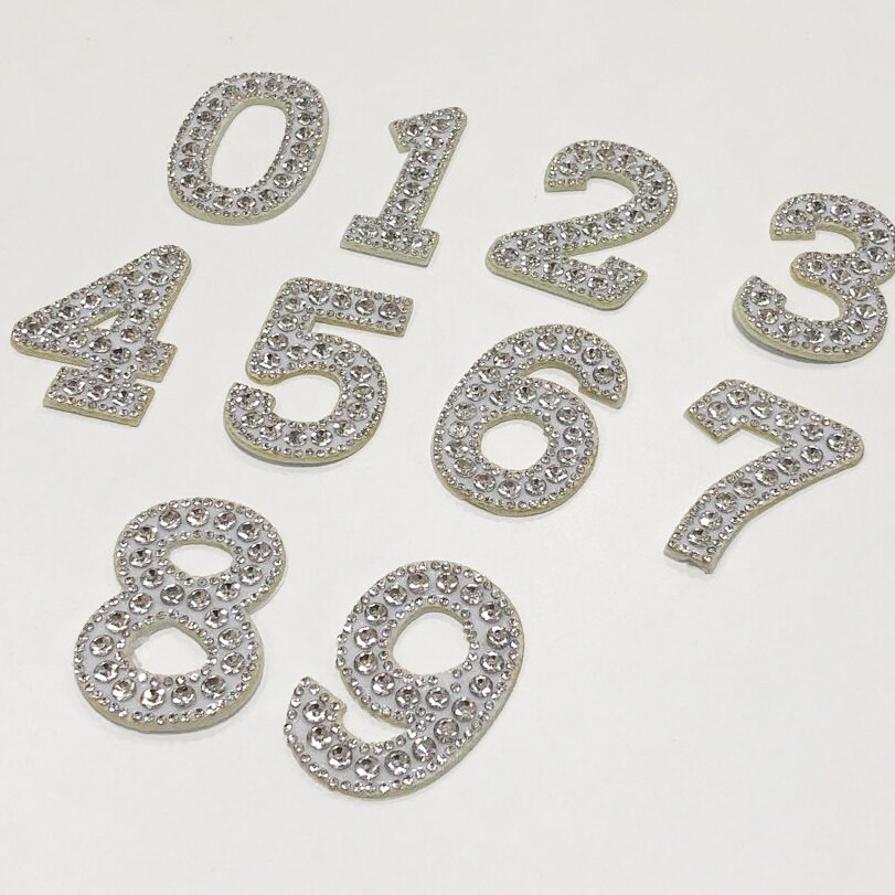 1Set Rhinestone Number Iron/Sew on Patches Appliqu... – Grandado