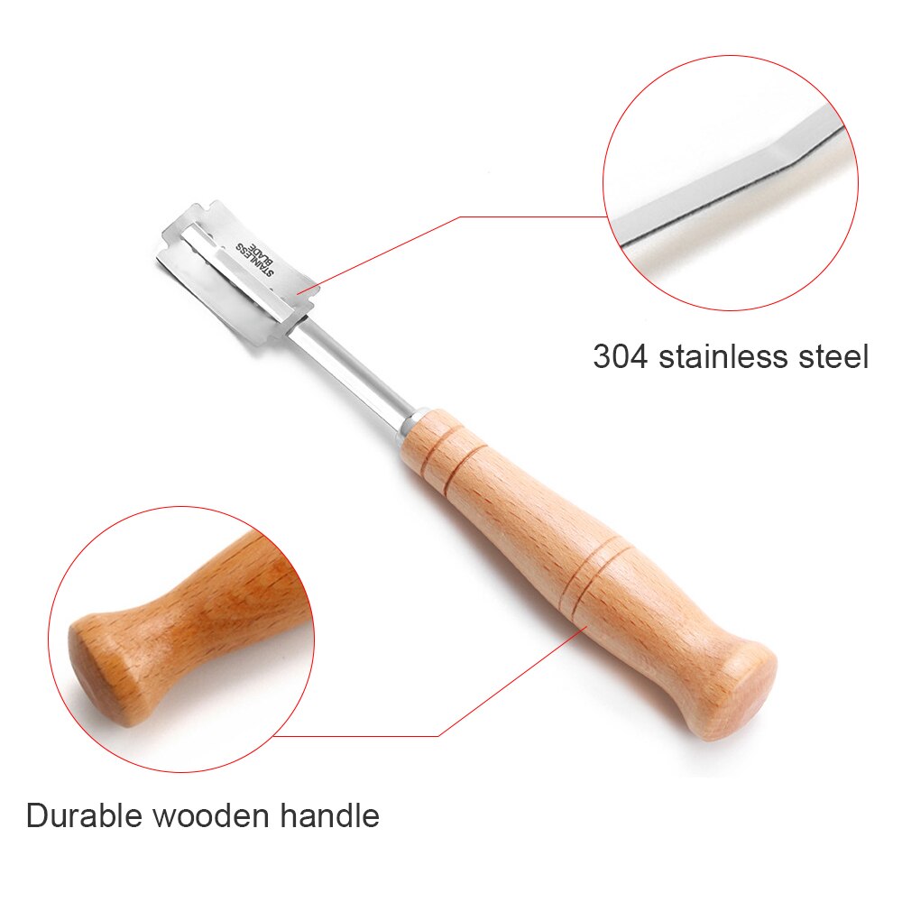 Bread Cutter Slashing Tool Bread Dough Scoring Blade Tools Making Razor Cutter Curved Knife With Leather Protective